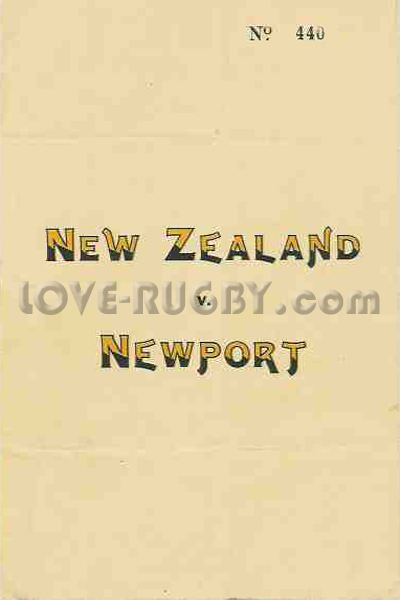 1935 Newport v New Zealand  Rugby Programme